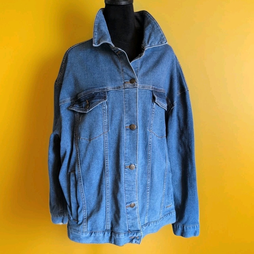 Terra & Sky Blue med wash Stretch Demin Jacket Women's Plus Sz 2X 20W-22W GUC‎